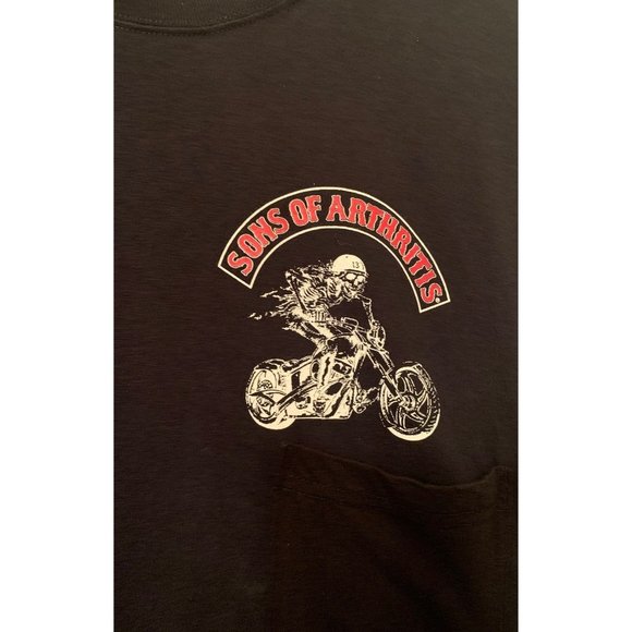 Mens Motorcycle  Graphic T-Shirt XL Sons of Arthritis Perfect Dad Shirt Old  Bik - Picture 3 of 5